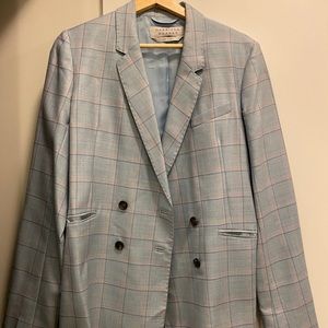 Gabriela Hearst, blue checked blazer, size us 8